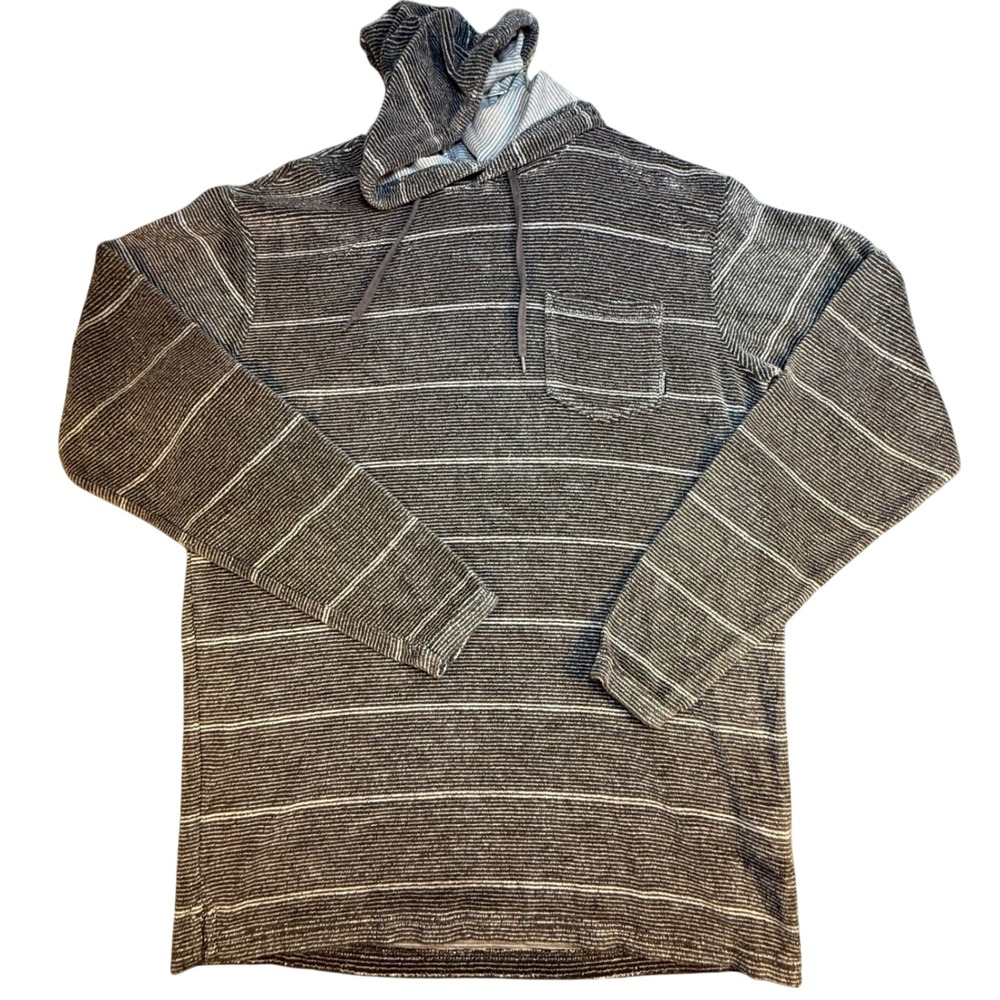 Billabong Womens Striped Hoodie Long Sleeve Sweatshirt pocket Shirt Size M‎
